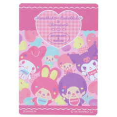 Japan Monchhichi × Sanrio Vinyl Sticker - Heart Pink