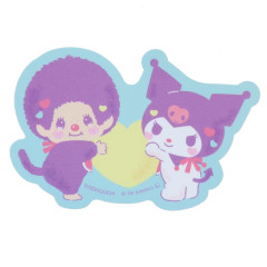 Japan Monchhichi × Sanrio Vinyl Sticker - Kuromi & Monchhichi-kun : Heart