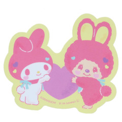 Japan Monchhichi × Sanrio Vinyl Sticker - Chimutan & My Melody : Heart