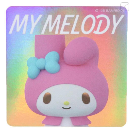 Japan Sanrio Vinyl Sticker - My Melody : 3D Face Aurora Hologram - 1