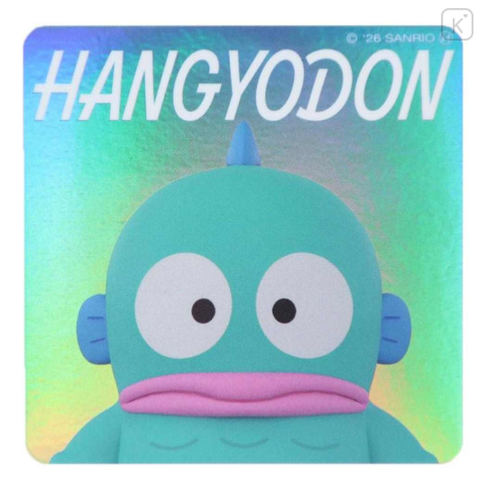 Japan Sanrio Vinyl Sticker - Hangyodon : 3D Face Aurora Hologram - 1