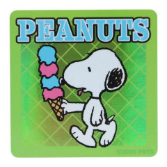 Japan Peanuts Vinyl Sticker - Snoopy : Ice Cream Green Aurora Hologram
