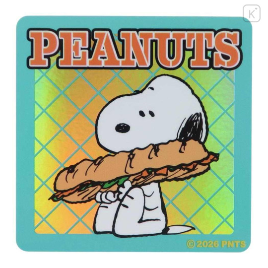 Japan Peanuts Vinyl Sticker - Snoopy : Sandwich Aurora Hologram - 1