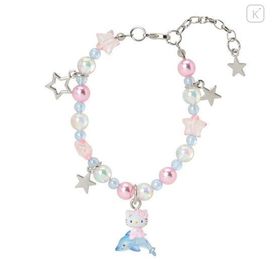 Japan Sanrio Original Beaded Bracelet with Charm - Hello Kitty : Shiny Dolphin - 1
