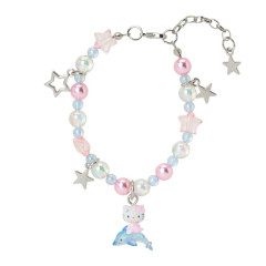 Japan Sanrio Original Beaded Bracelet with Charm - Hello Kitty : Shiny Dolphin