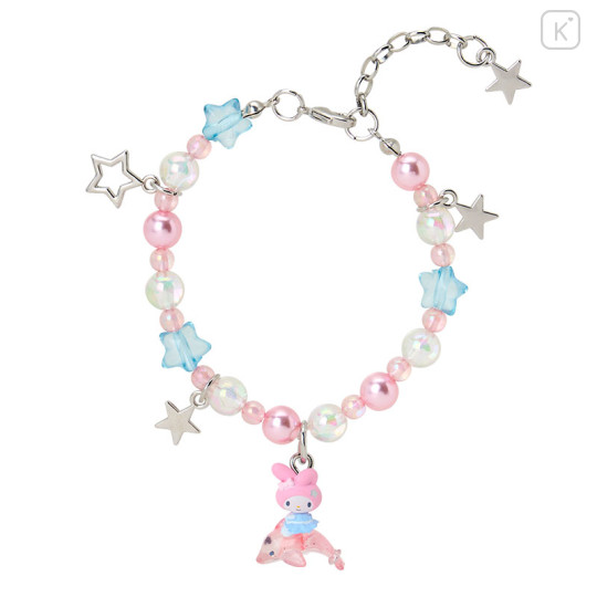 Japan Sanrio Original Beaded Bracelet with Charm - My Melody : Shiny Dolphin - 1