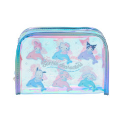 Japan Sanrio Original Clear Vinyl Cosmetic Pouch - Shiny Dolphin Characters Aurora