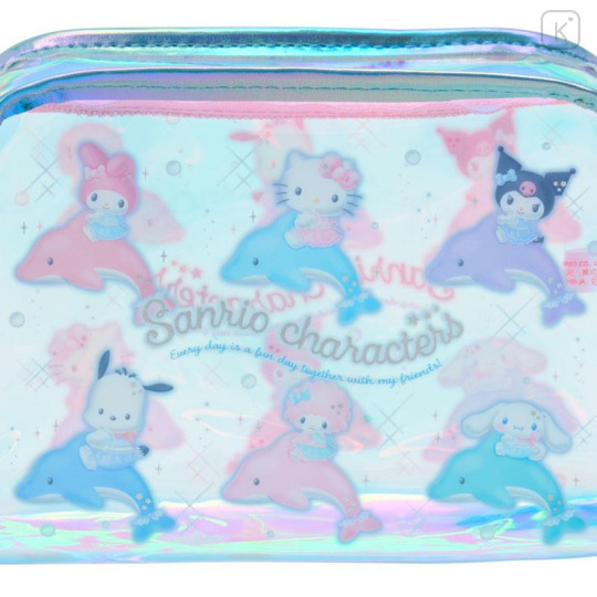 Japan Sanrio Original Clear Vinyl Cosmetic Pouch - Shiny Dolphin Characters Aurora - 4