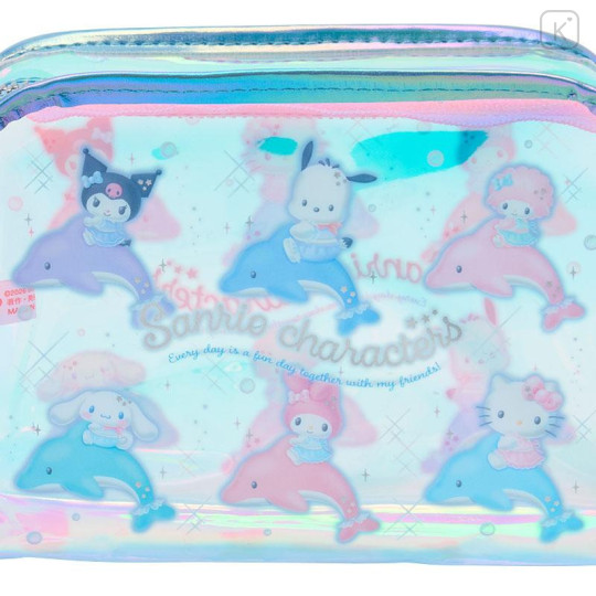 Japan Sanrio Original Clear Vinyl Cosmetic Pouch - Shiny Dolphin Characters Aurora - 5