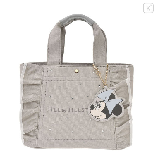 Japan Disney Jill Stuart Tote Bag with Bag Charm - Minnie : Jeweled Frill - 4