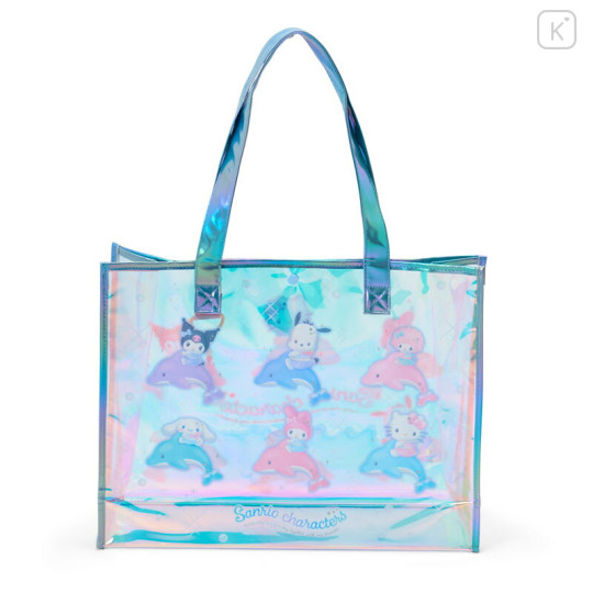 Japan Sanrio Original Waterproof Vinyl Beach Bag & Pool Tote - Shiny Dolphin Characters Aurora - 2