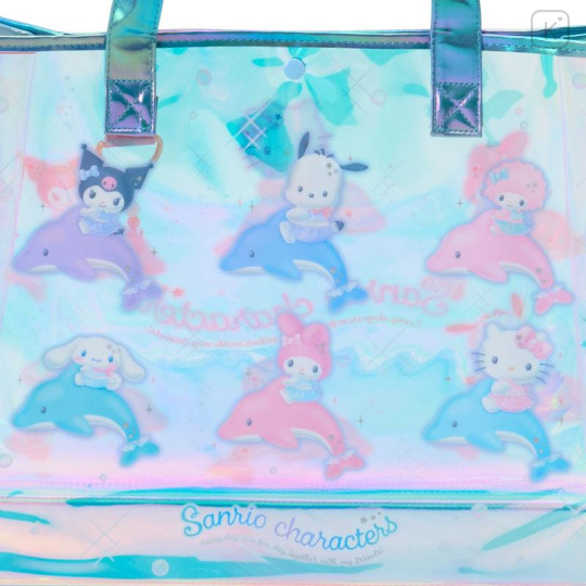 Japan Sanrio Original Waterproof Vinyl Beach Bag & Pool Tote - Shiny Dolphin Characters Aurora - 5