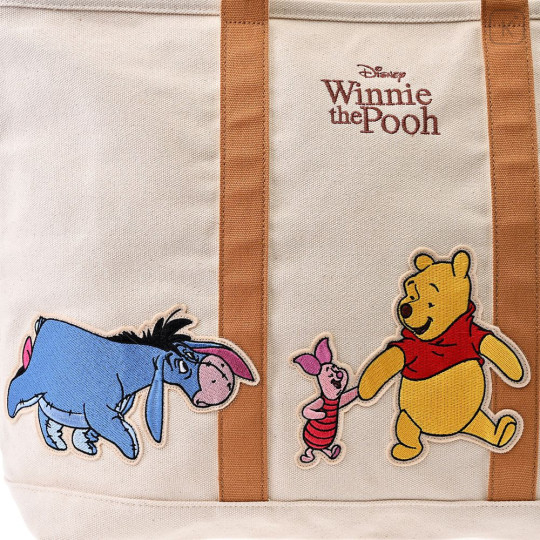 Japan Disney Store Tote Bag (L) - Winnie the Pooh : Walk Applique - 5