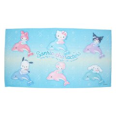 Japan Sanrio Original Bath Towel - Shiny Dolphin Characters