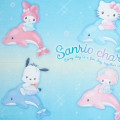 Japan Sanrio Original Bath Towel - Shiny Dolphin Characters - 2