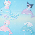 Japan Sanrio Original Bath Towel - Shiny Dolphin Characters - 3