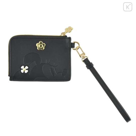 Japan Disney Mary Quant Card Case with Strap - Minnie - 1
