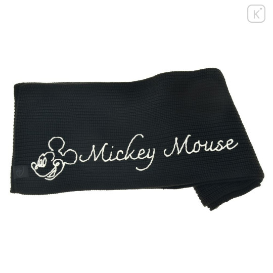 Japan Disney Store Knit Scarf - Mickey : Line Art Black - 1