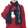 Japan Disney Store Knit Scarf - Mickey : Line Art Black - 2