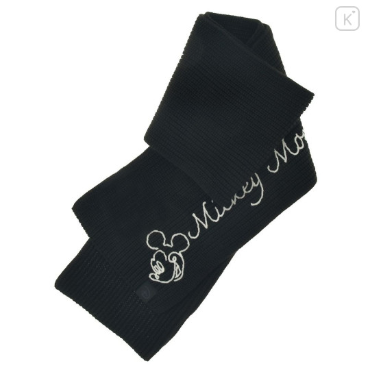 Japan Disney Store Knit Scarf - Mickey : Line Art Black - 3