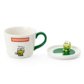 Japan Sanrio Original Mascot Mug with Lid - Keroppi : Everyday Use Keroppi Lotus Leaf - 3