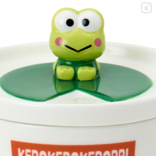 Japan Sanrio Original Mascot Mug with Lid - Keroppi : Everyday Use Keroppi Lotus Leaf - 4