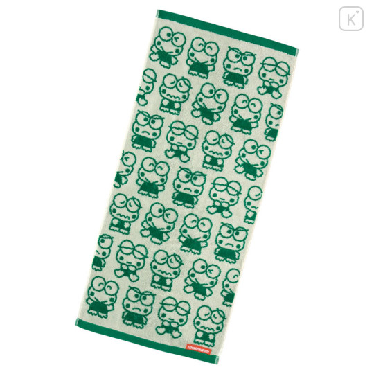 Japan Sanrio Original Jacquard Face Towel - Keroppi : Everyday Use Keroppi Funny Face - 1