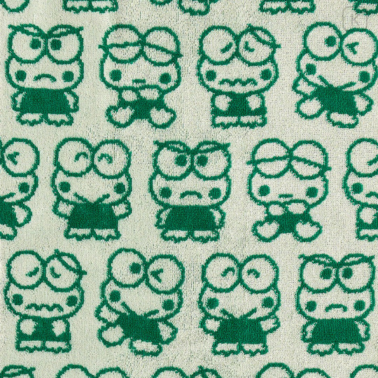 Japan Sanrio Original Jacquard Face Towel - Keroppi : Everyday Use Keroppi Funny Face - 2