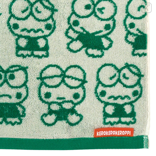 Japan Sanrio Original Jacquard Face Towel - Keroppi : Everyday Use Keroppi Funny Face - 3