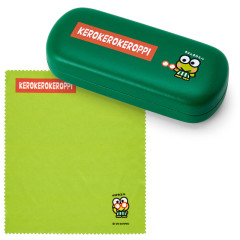 Japan Sanrio Glasses Case with Cloth - Keroppi : Everyday Use Keroppi Dark Green