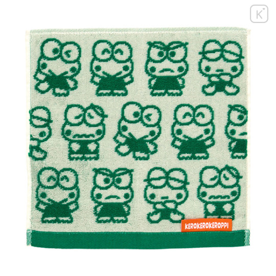 Japan Sanrio Original Mini Towel Jacquard Handkerchief - Keroppi : Everyday Use Keroppi Funny Face - 1