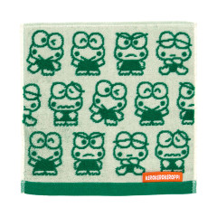 Japan Sanrio Original Mini Towel Jacquard Handkerchief - Keroppi : Everyday Use Keroppi Funny Face