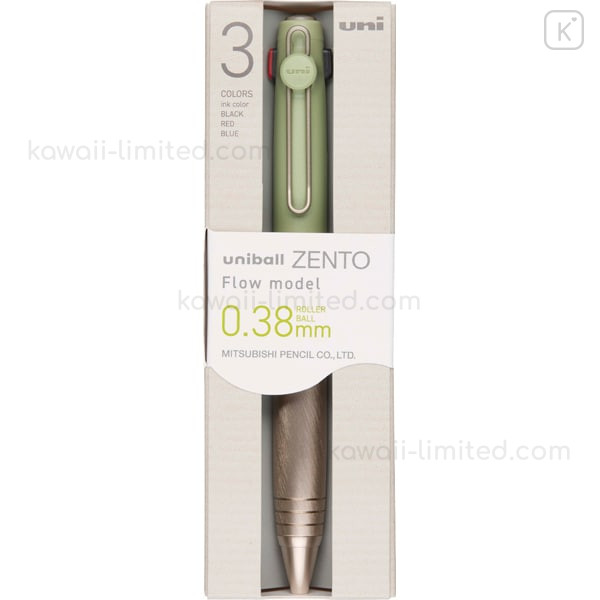 Japan Uni-ball Zento Flow 3 Color Multi Rollerball Pen - 0.38mm