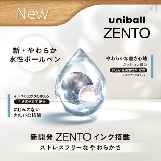 Japan Uni-ball Zento Standard 3 Color Multi Rollerball Pen - 0.38mm Linen - 2