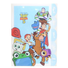 Japan Disney 5 Pockets A4 Clear File - Toy Story 5 Characters Blue Go