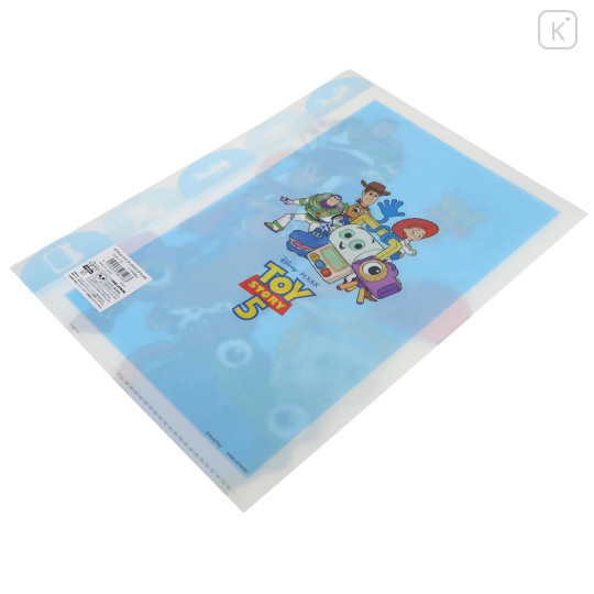 Japan Disney 5 Pockets A4 Clear File - Toy Story 5 Characters Blue Go - 2