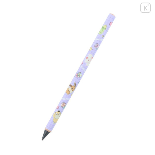 Japan Pokemon No-sharpen Metacil School Pencil - Eevee & Milcery & Psyduck : Purple - 3