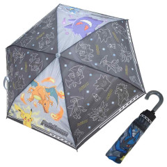 Japan Pokemon Folding Umbrella - Charizard & Gengar & Pikachu & Lucario : Grey Star