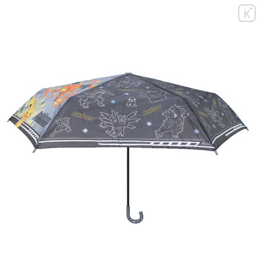 Japan Pokemon Folding Umbrella - Charizard & Gengar & Pikachu & Lucario : Grey Star - 3