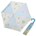 Japan Pokemon Folding Umbrella - Eevee & Mew & Pikachu : Light Blue Star - 1
