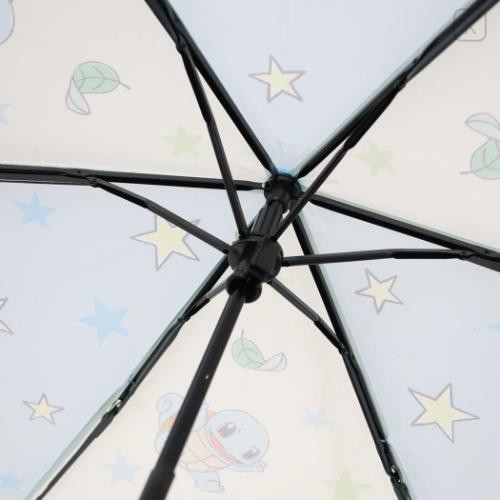 Japan Pokemon Folding Umbrella - Eevee & Mew & Pikachu : Light Blue Star - 4