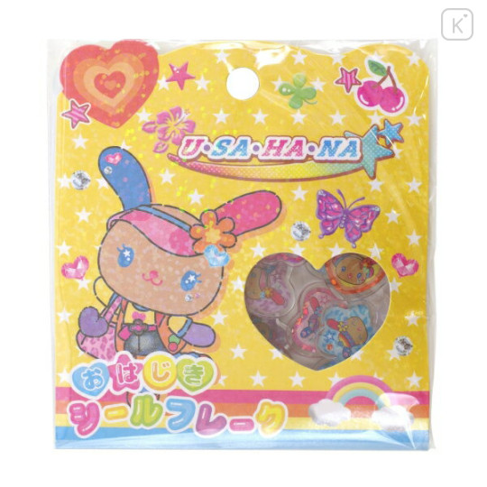 Japan Sanrio Sparkly Marble Sticker Flakes - Usahana : Pop Gal - 1