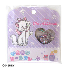Japan Disney Sparkly Marble Sticker Flakes - Marie