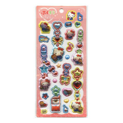 Japan Sanrio Puffy Glitter Charm Sticker - Hello Kitty