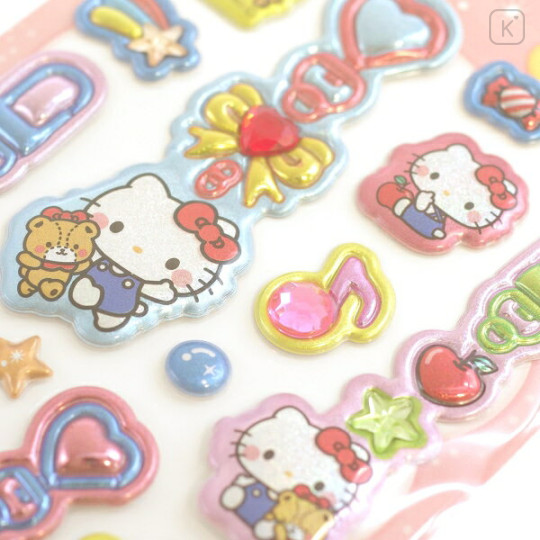 Japan Sanrio Puffy Glitter Charm Sticker - Hello Kitty - 2