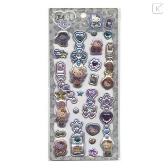 Japan Sanrio Puffy Glitter Charm Sticker - Hello Kitty : Grunge Girl - 1