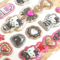 Japan Sanrio Puffy Glitter Charm Sticker - Hello Kitty : Black Ribbon - 2
