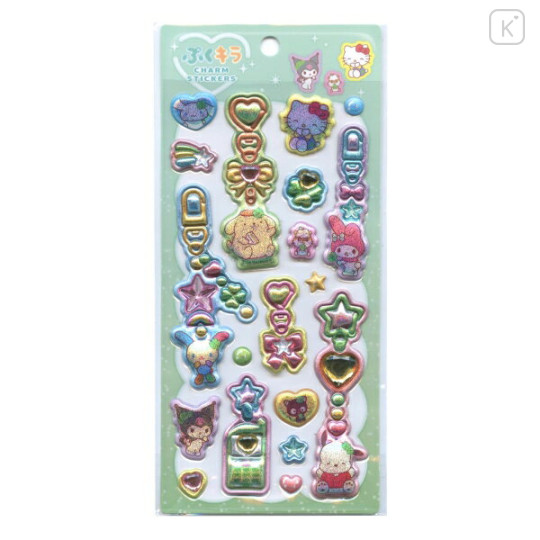 Japan Sanrio Puffy Glitter Charm Sticker - Sanrio Characters - 1