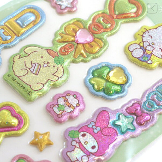 Japan Sanrio Puffy Glitter Charm Sticker - Sanrio Characters - 2