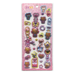 Japan Sanrio Puffy Glitter Charm Sticker - Hello Kitty : Leopard Mode